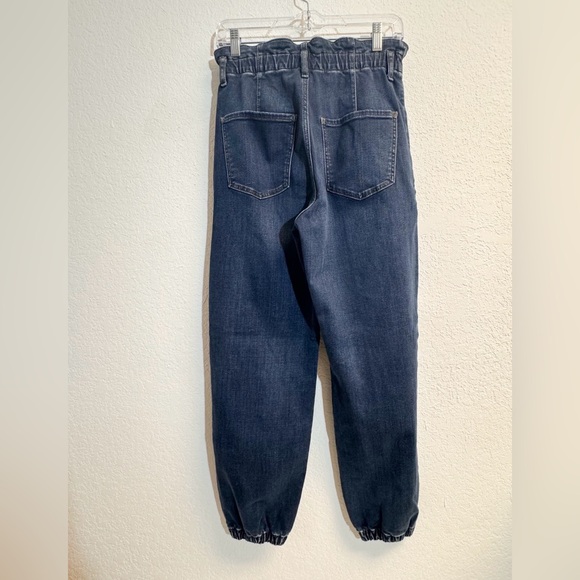 NEW Express Dark Paperbag Super High Rise Jogger Denim Jeans Womans 6 Regular - Picture 3 of 8